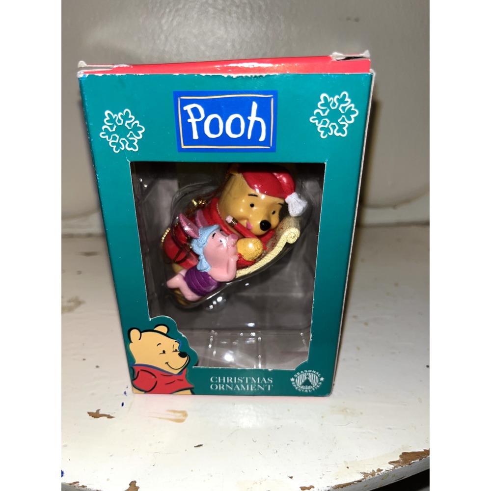 Disney Pooh Christmas Tree Ornament Pooh and Piglet Writing Letter to Santa